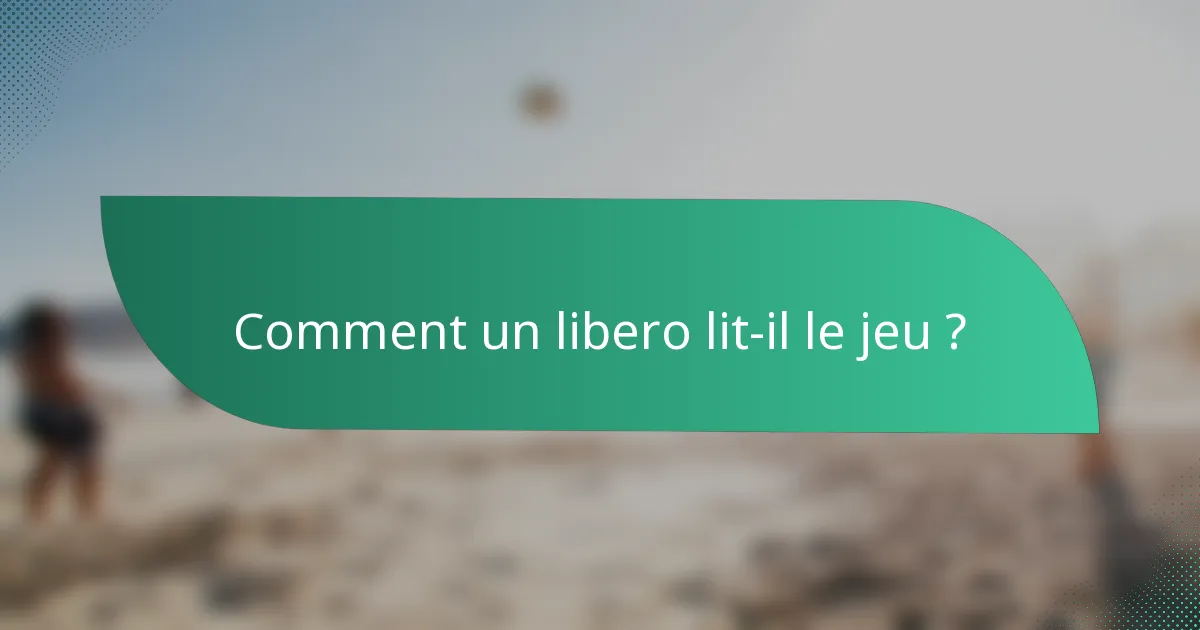 Comment un libero lit-il le jeu ?
