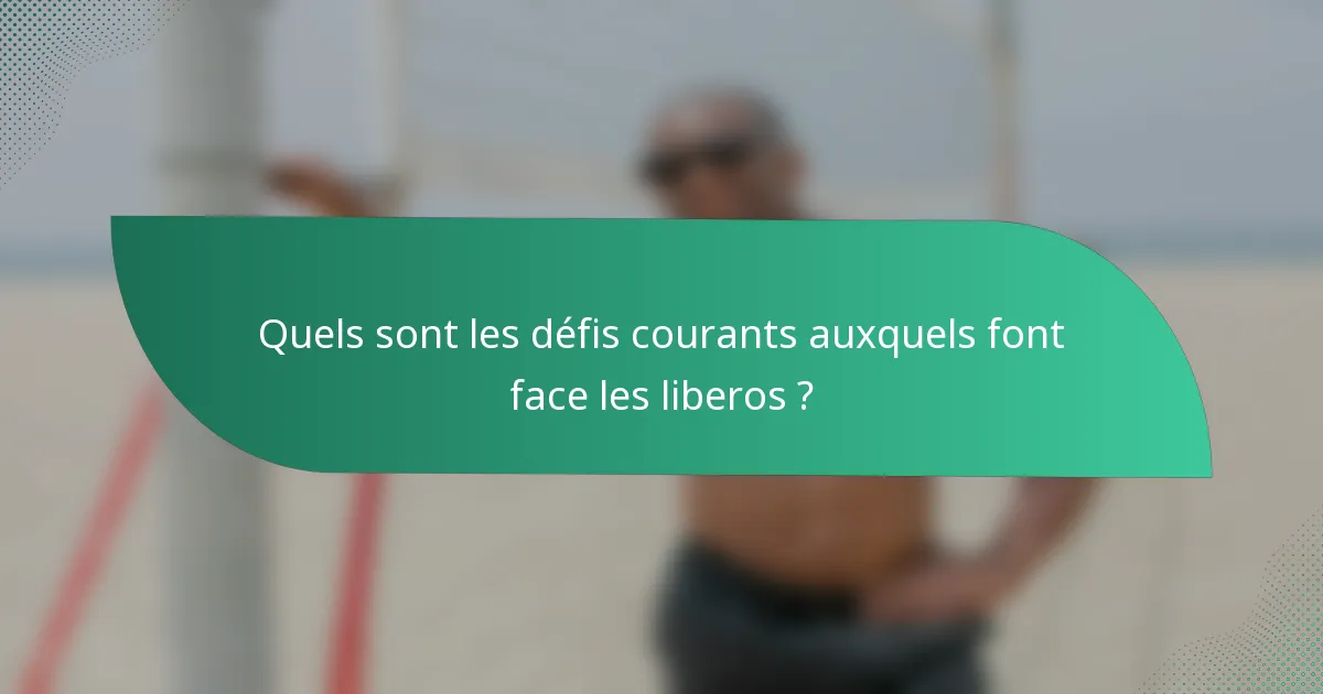 Quels sont les défis courants auxquels font face les liberos ?